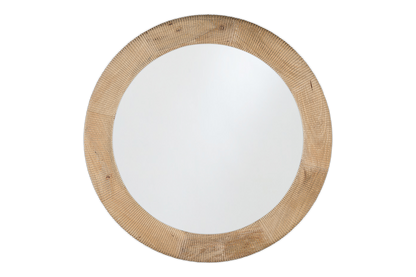 Vivan Grooved Wood Mirror - Natural