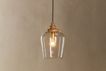 Wood & Glass Pendant Lamp Home Decor