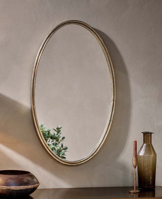 Almora Oval Mirror - Antique Brass