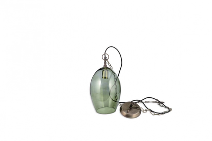 Otoro Glass Pendant - Green Smoke - Oval