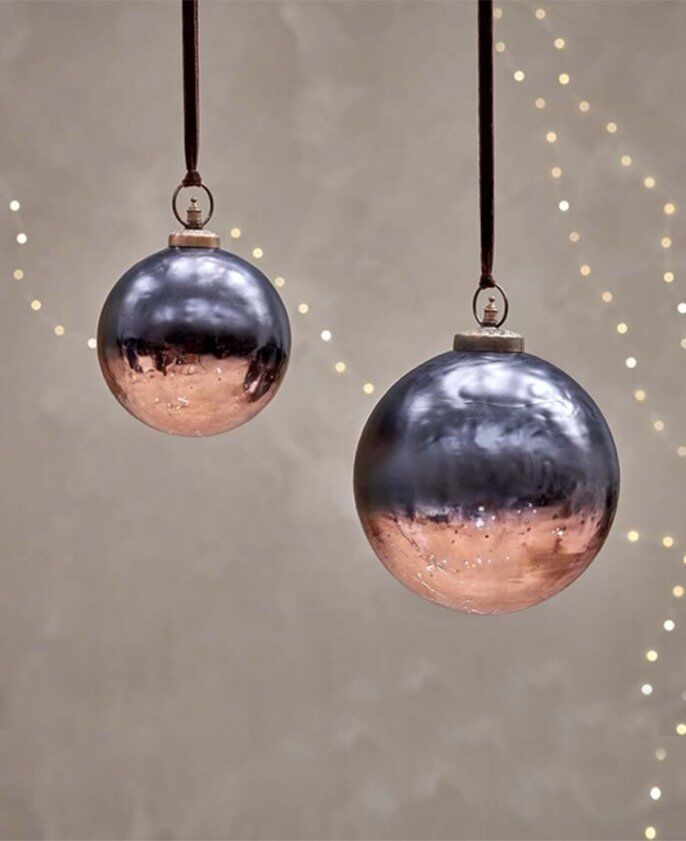 Dark Smoke & Antique Copper Christmas Giant Bauble Home Decor