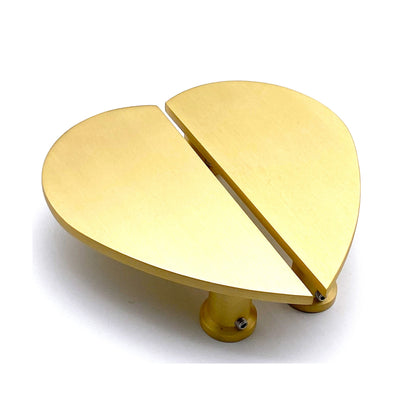 Heart Brass Cabinet Door Handles Satin Brass