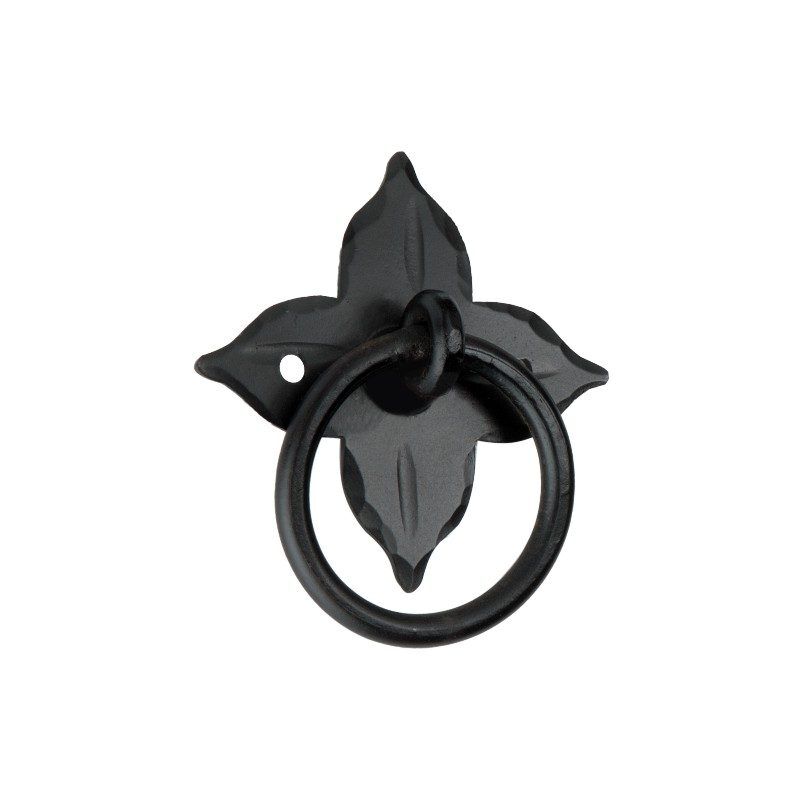 Matt Black Floret Ring Drop Pull Home Decor