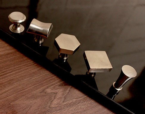 Geometric Design Silver Cast Iron Cabinet Pulls