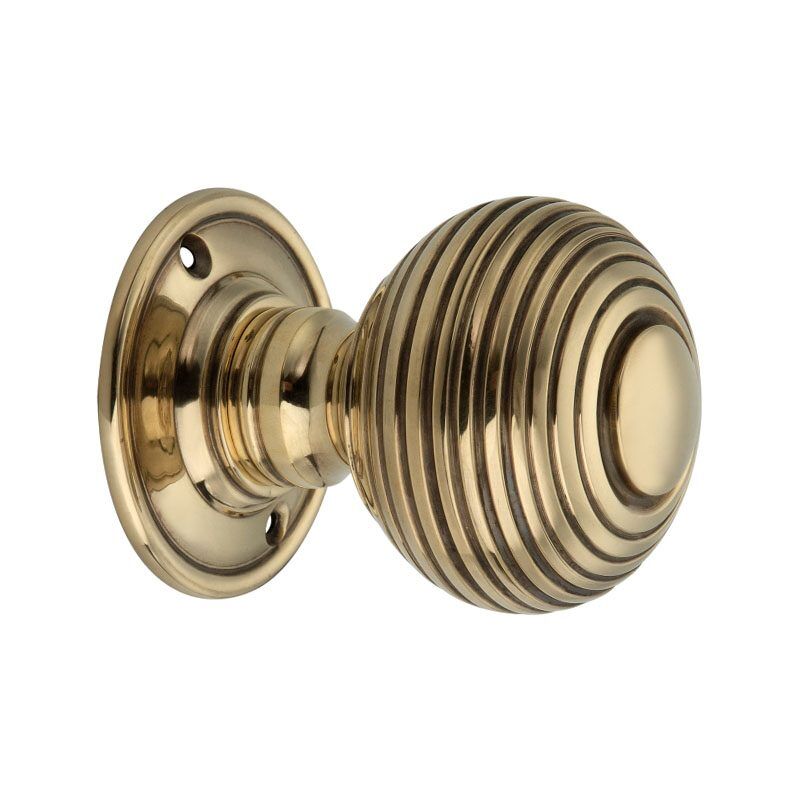 Beehive Large 60mm Mortice Door Knob Aged Brass