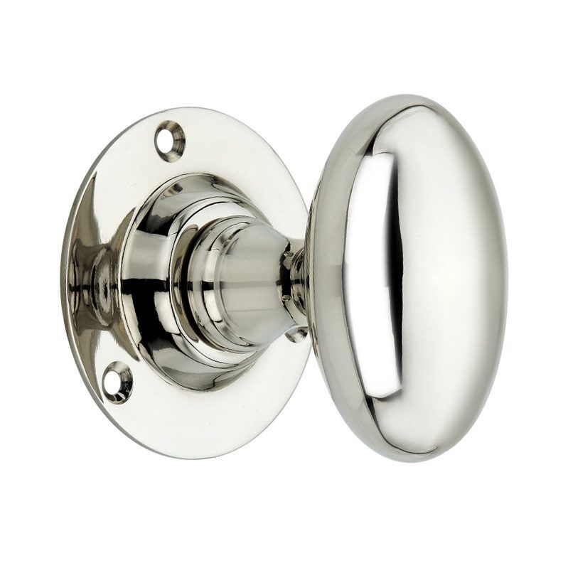 Oval Mortice Door Knob Polished Nickel Home Decor