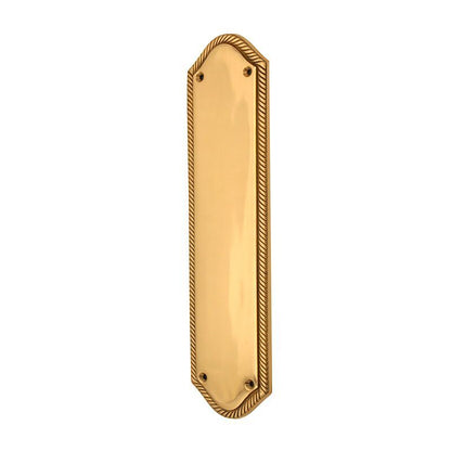 Georgian Half Round  Finger Plate 295mm Polished Brass