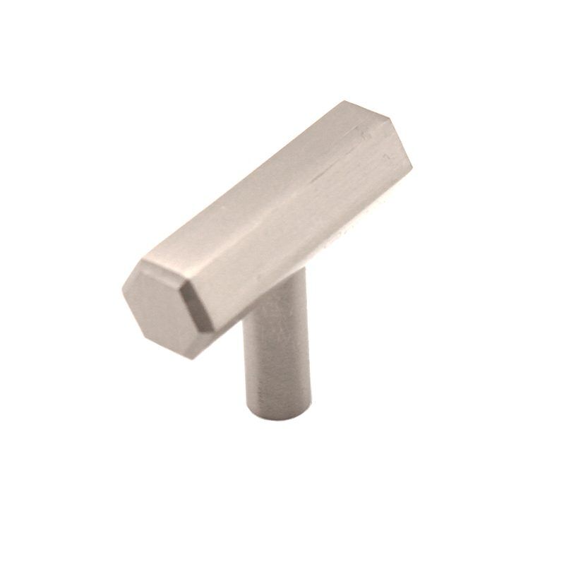 Hexagonal T bar Cupboard Pull Satin Silver Home Decor