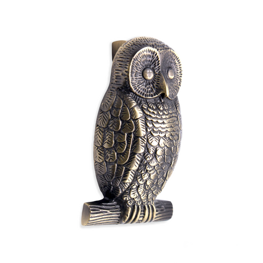 Owl Door Knocker Antique Brass