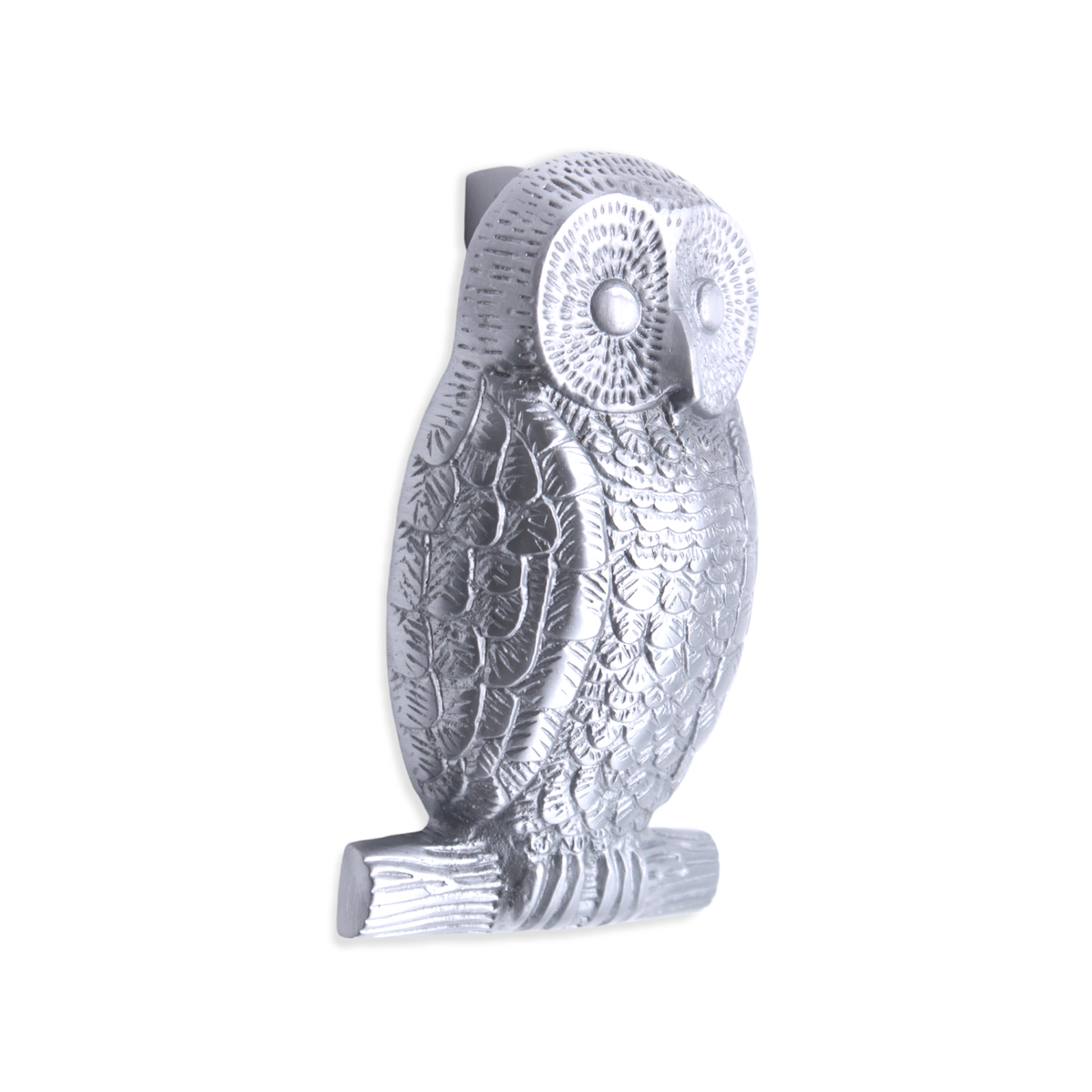 Owl Door Knocker Satin Chrome Home Decor