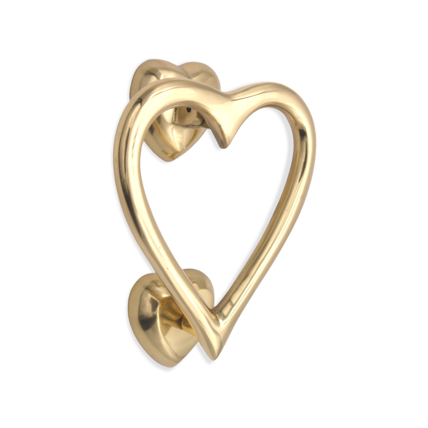 Heart Door Knocker Polished Brass