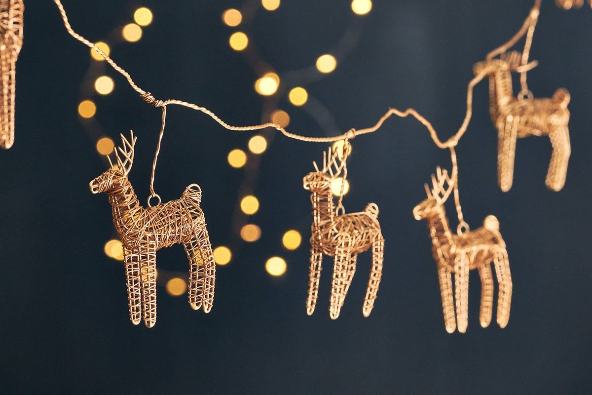 Christmas WIRE REINDEER GARLAND Home Decor