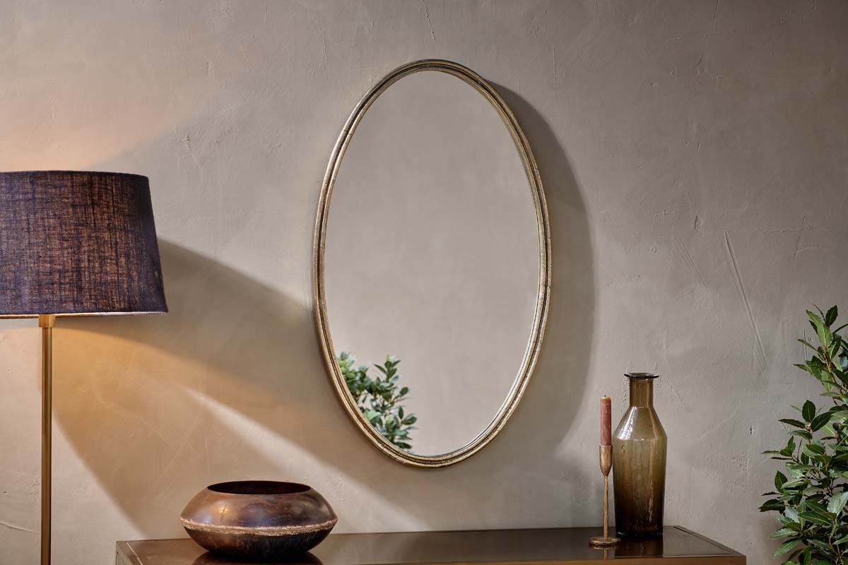 Almora Oval Mirror - Antique Brass