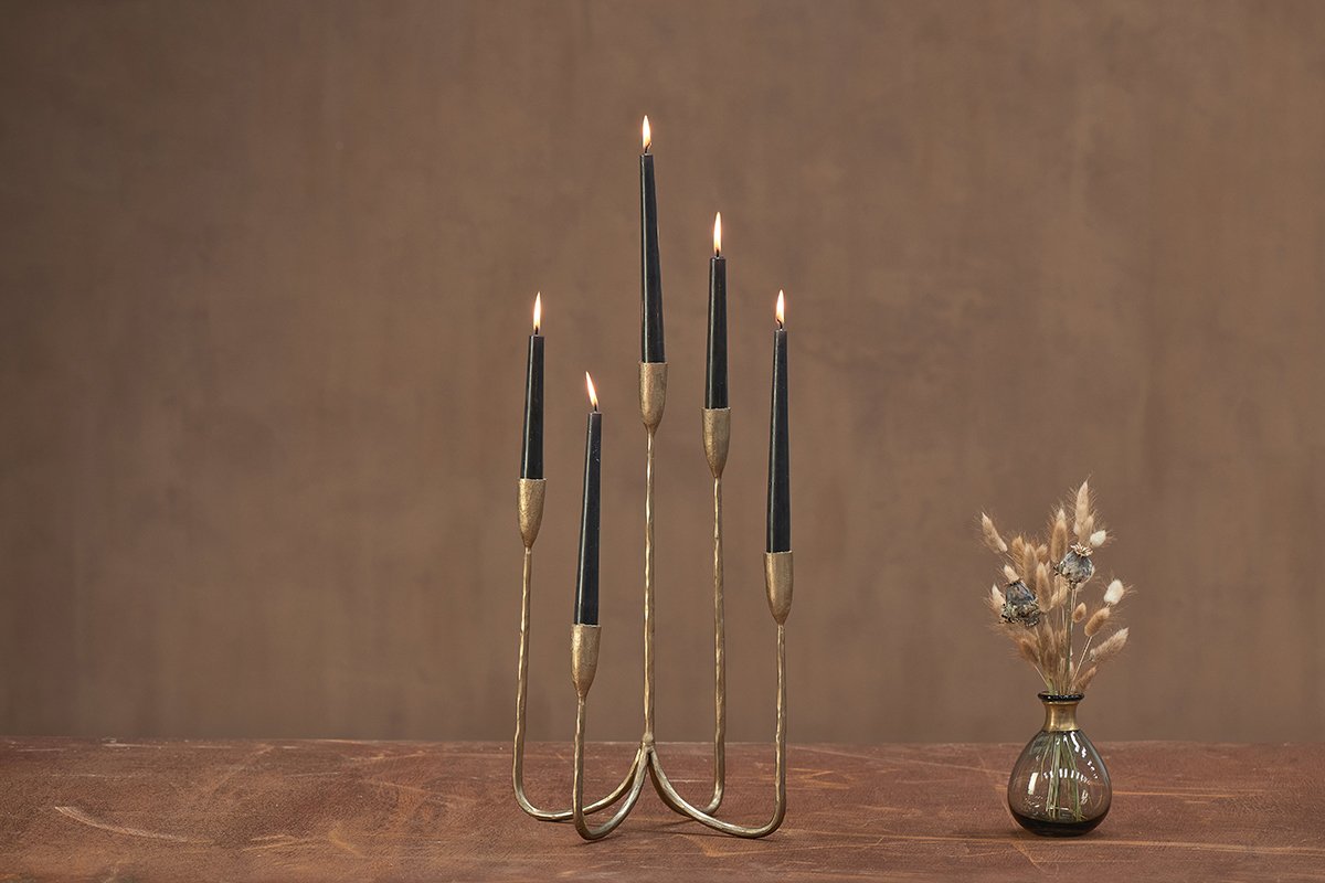 Antique Brass Cluster Candelabra Home Decor 