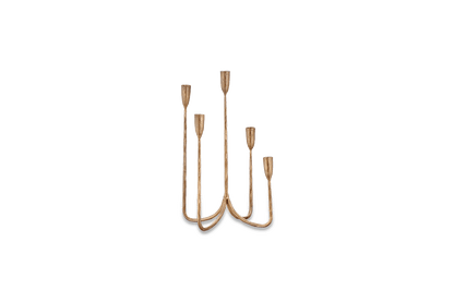 Mbata Cluster-Kerzenleuchter – Antikmessing