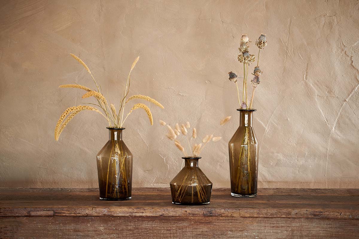 Zaani Glass Vase - COFFEE BROWN