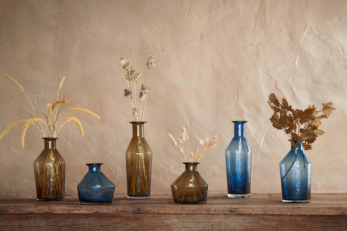 Zaani Glass Vase - INDIGO